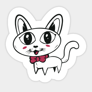 cute white cat Sticker